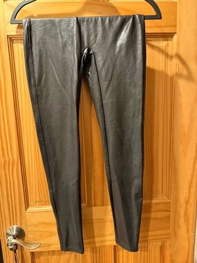 SPANX Black Faux Leather High-Waist Leggings